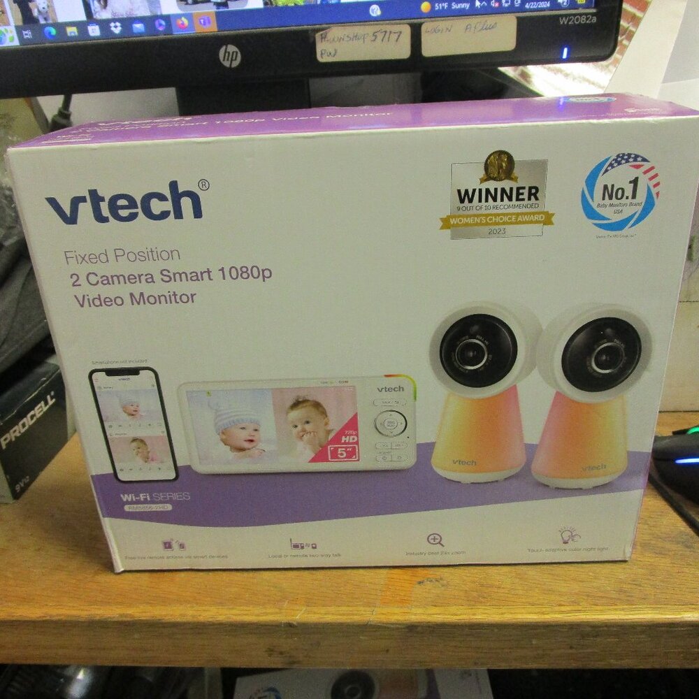 VTech RM5856-2HD 1080p Smart WiFi Remote Access 2 Camera BabyMonitor iO